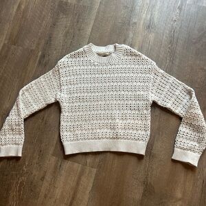 Universal Thread Cream Open Knit Sweater – Size M – Crochet Pullover